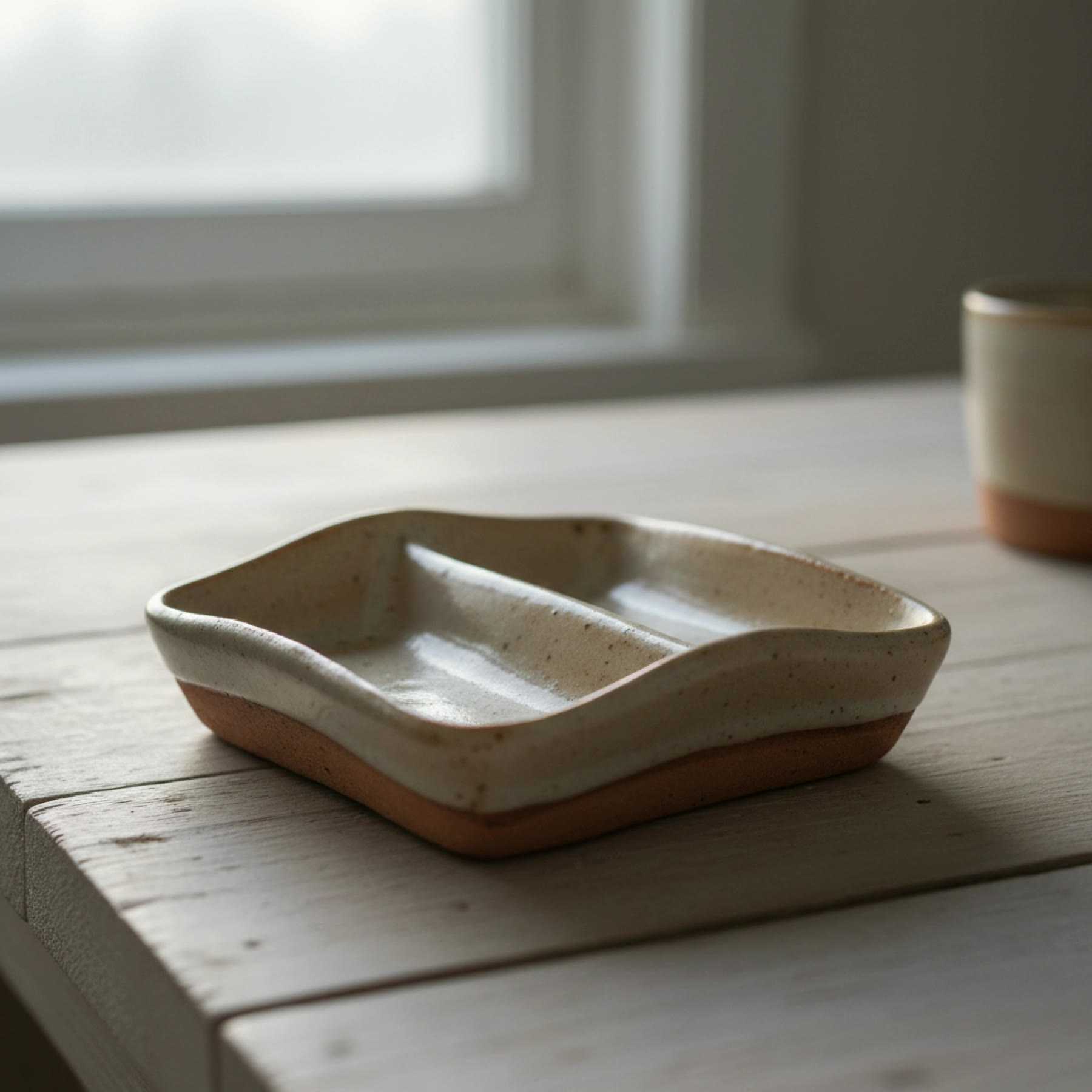 Illustration of a ceramic double spoon rest with two cradles